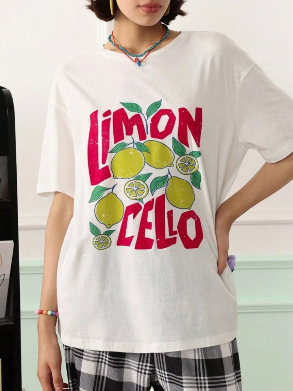 Ivory Limoncello Graphic Oversized Tee